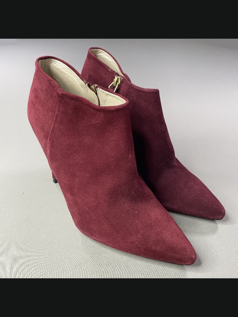 NEW Karen Millen Shoes Womens 10.5 red suede leather heels ankle booties